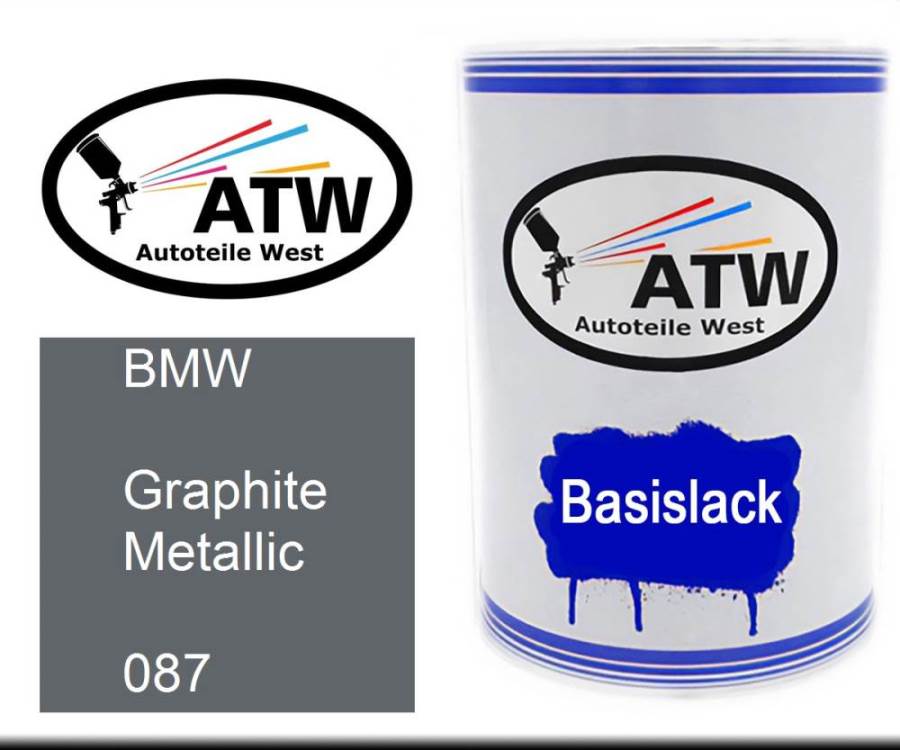 BMW, Graphite Metallic, 087: 500ml Lackdose, von ATW Autoteile West.